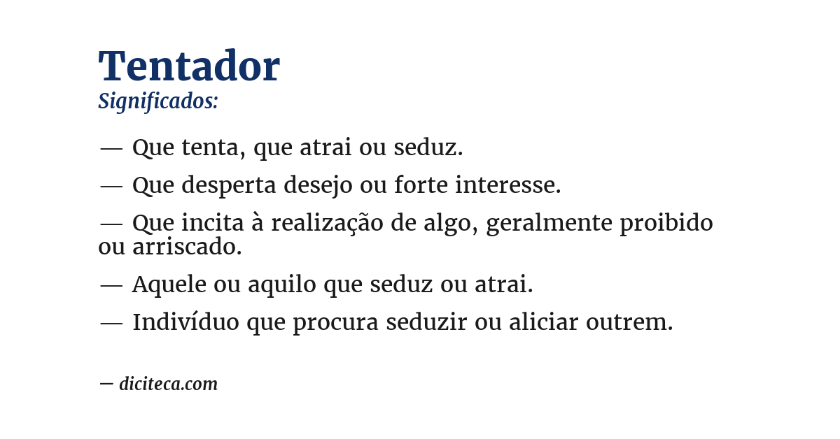 Significado de tentador