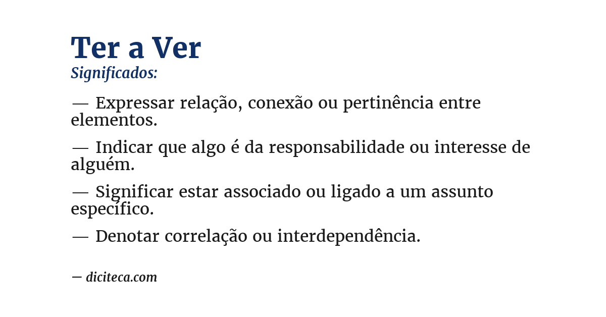 Significado de ter a ver