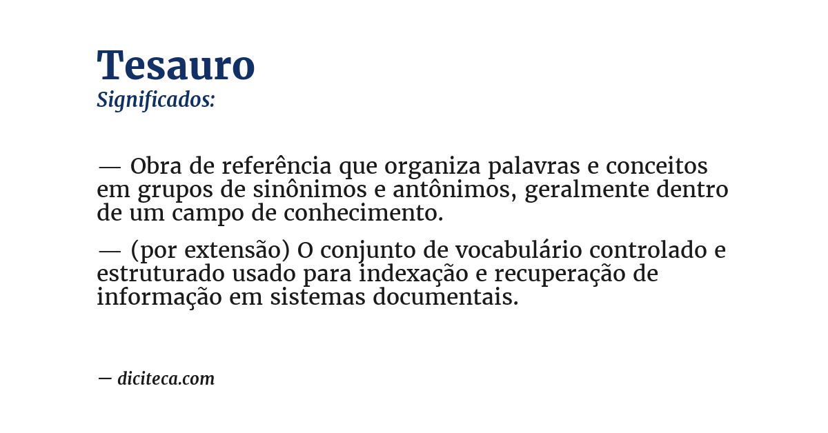 Significado de tesauro