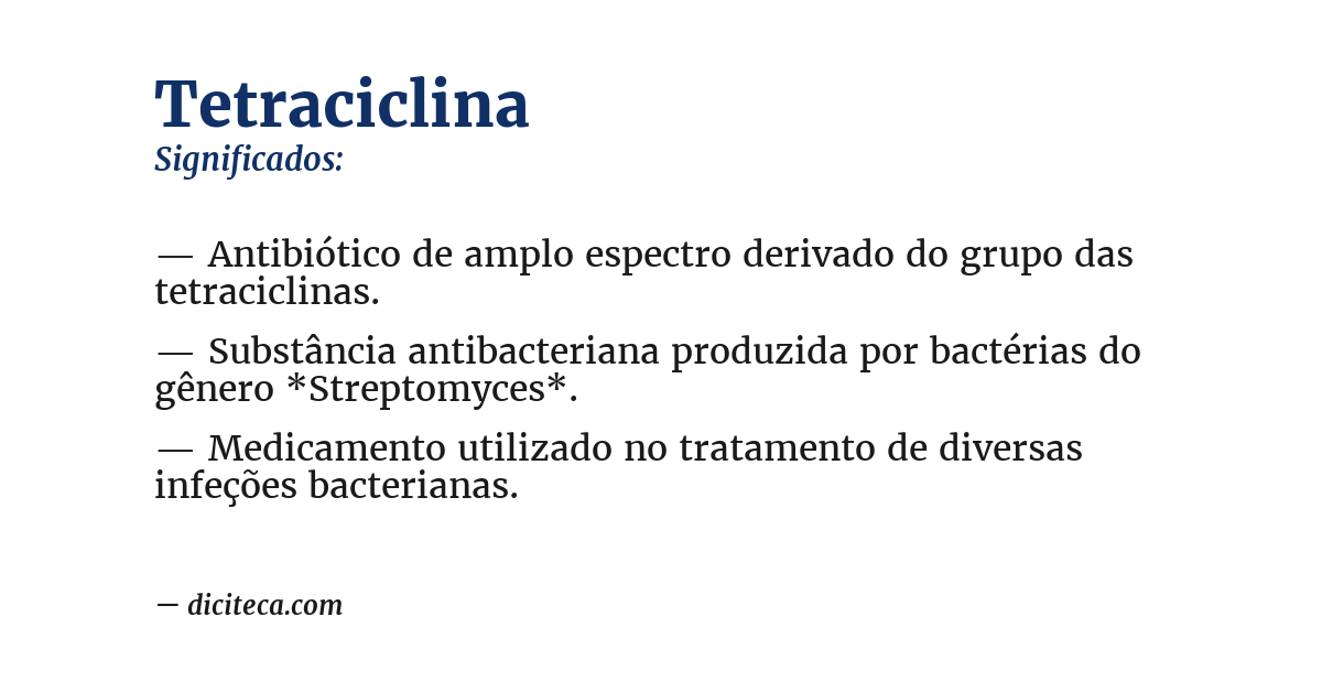 Significado de tetraciclina