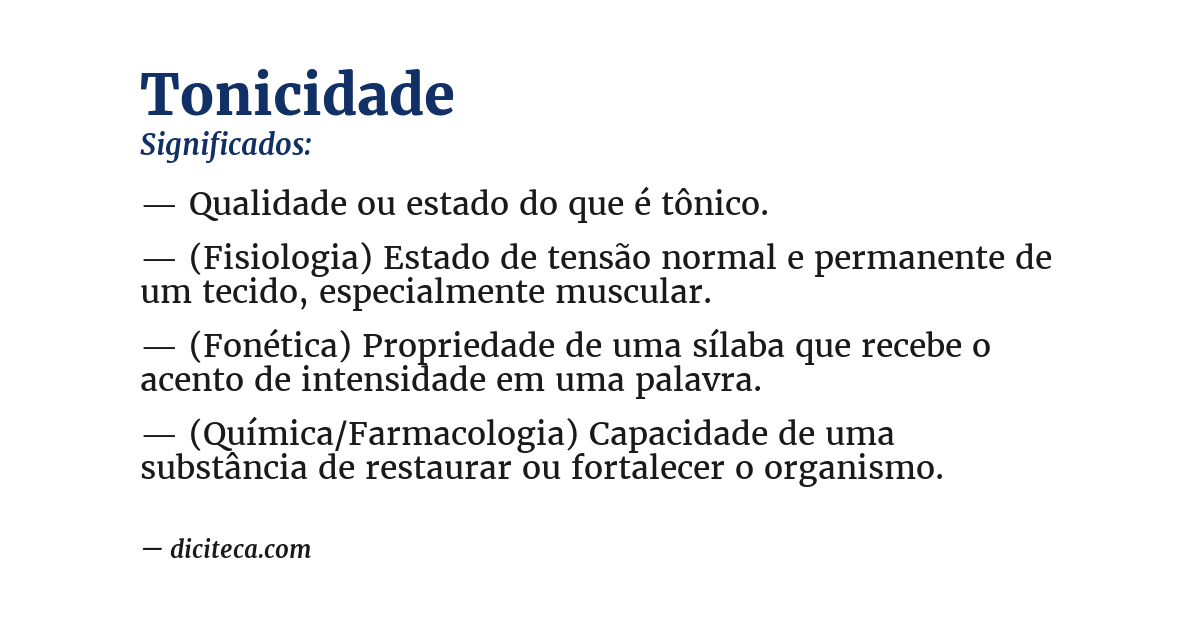 Significado de tonicidade