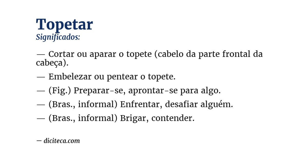 Significado de topetar