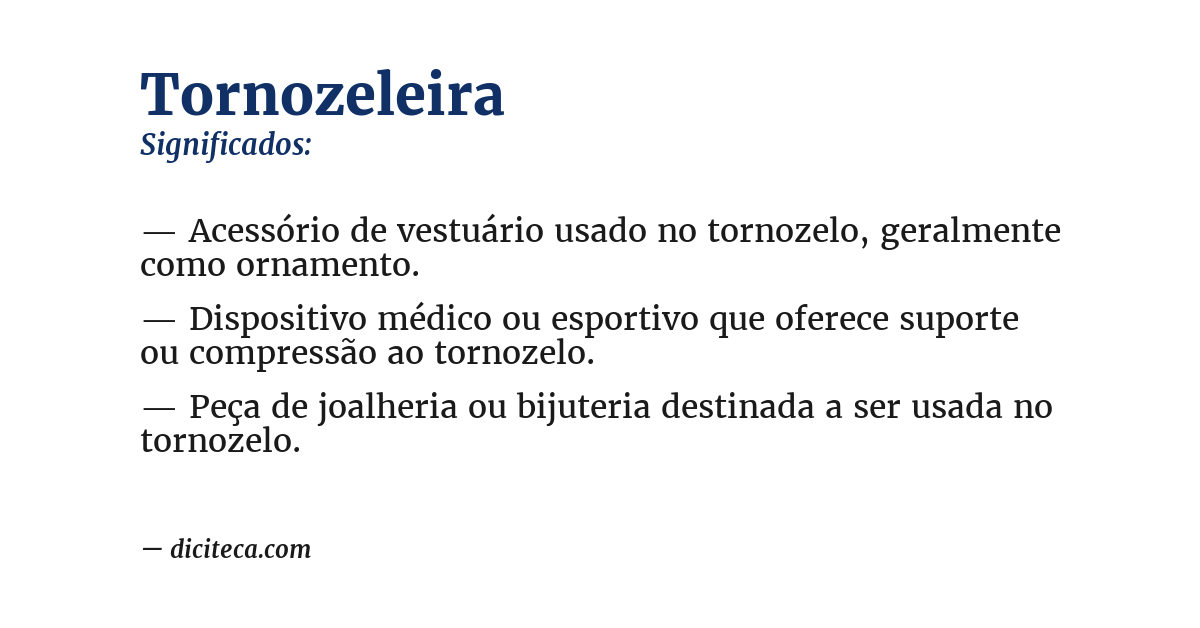 Significado de tornozeleira