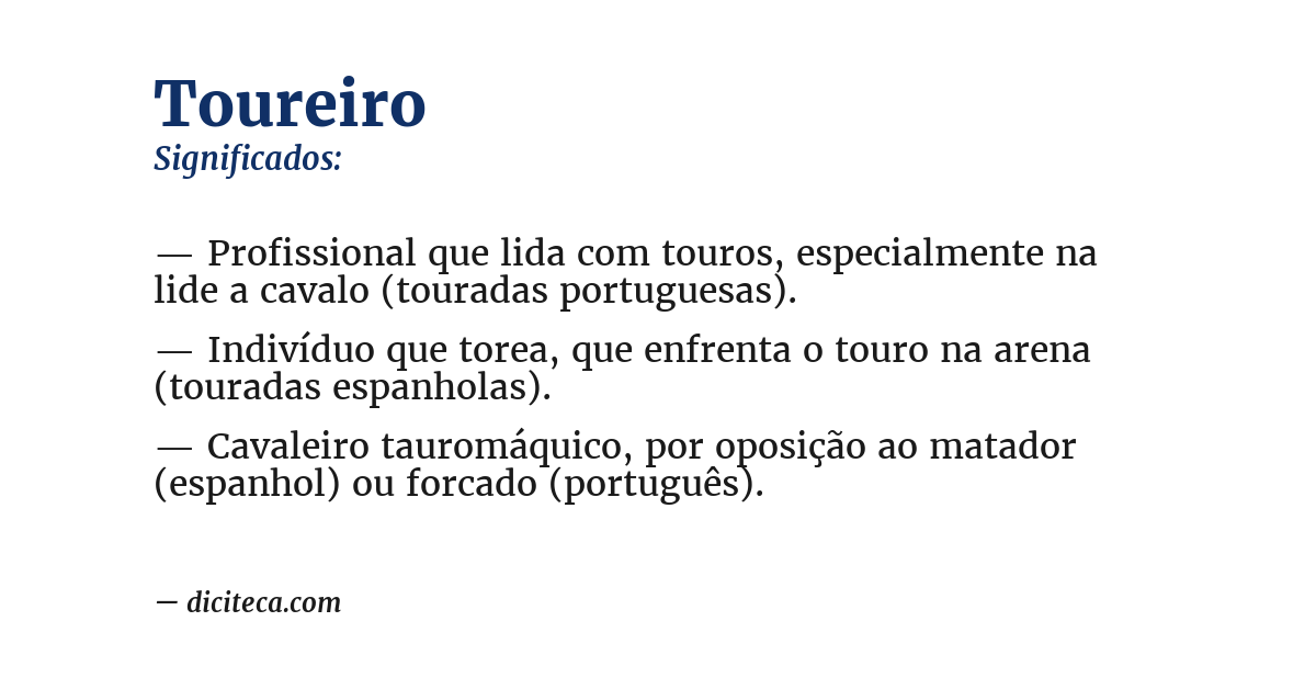 Significado de toureiro