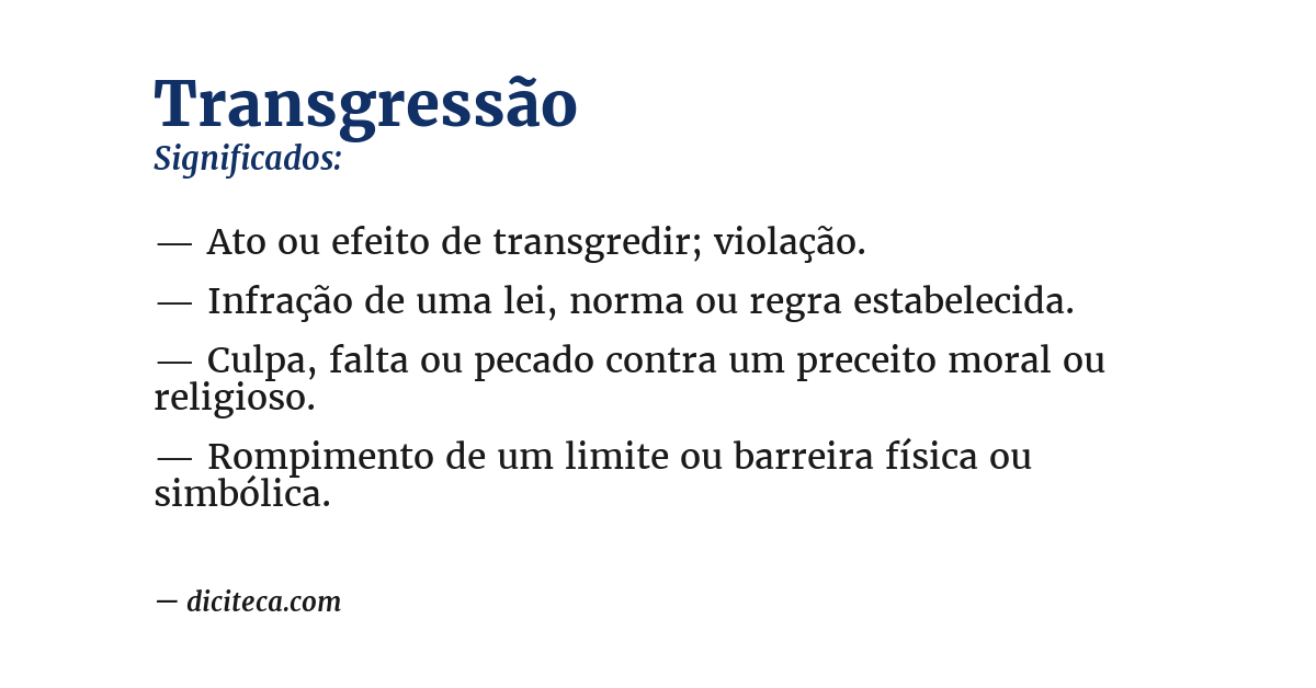 Significado de transgressão