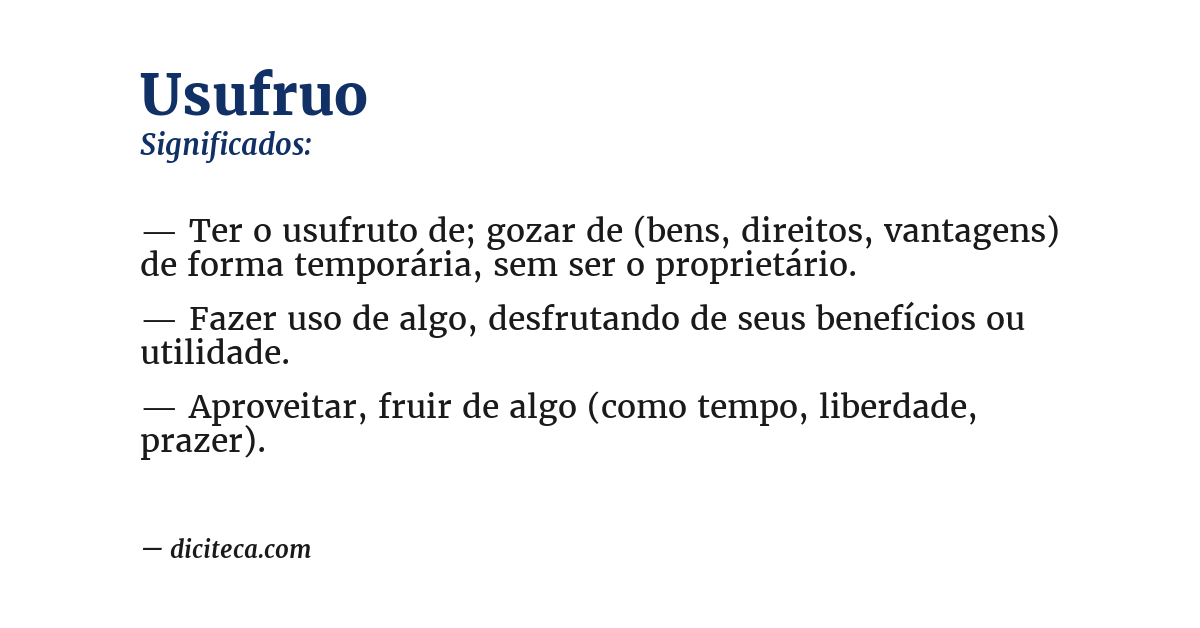Significado de usufruo