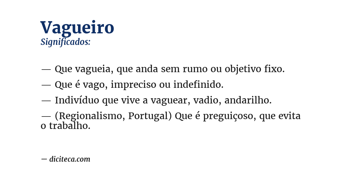 Significado de vagueiro