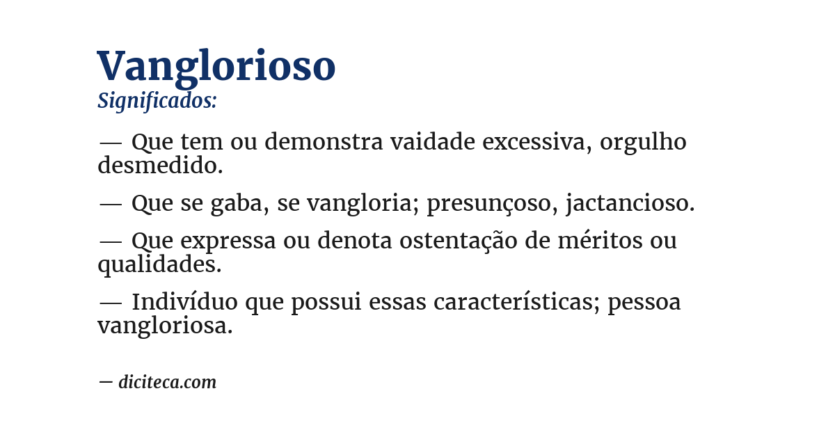 Significado de vanglorioso