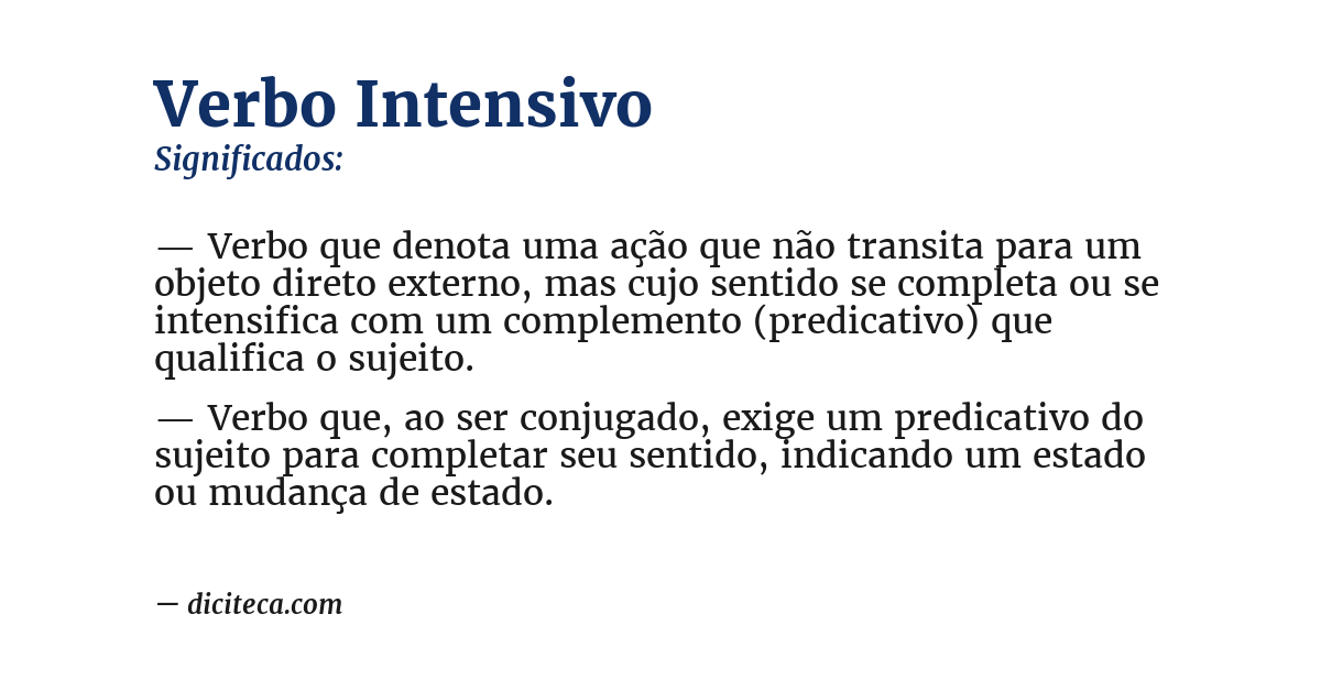 Significado de verbo intensivo
