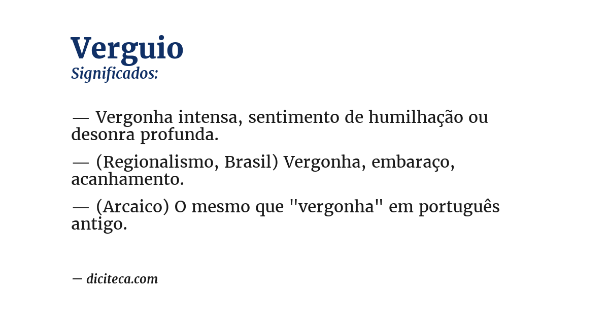 Significado de verguio