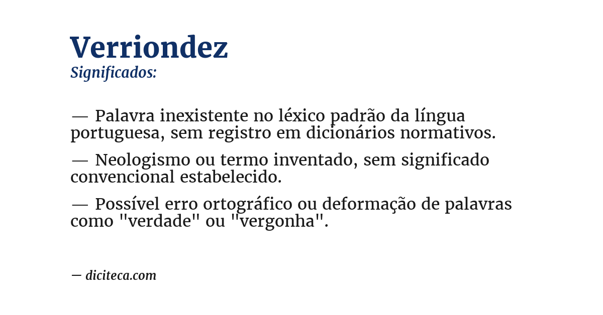Significado de verriondez