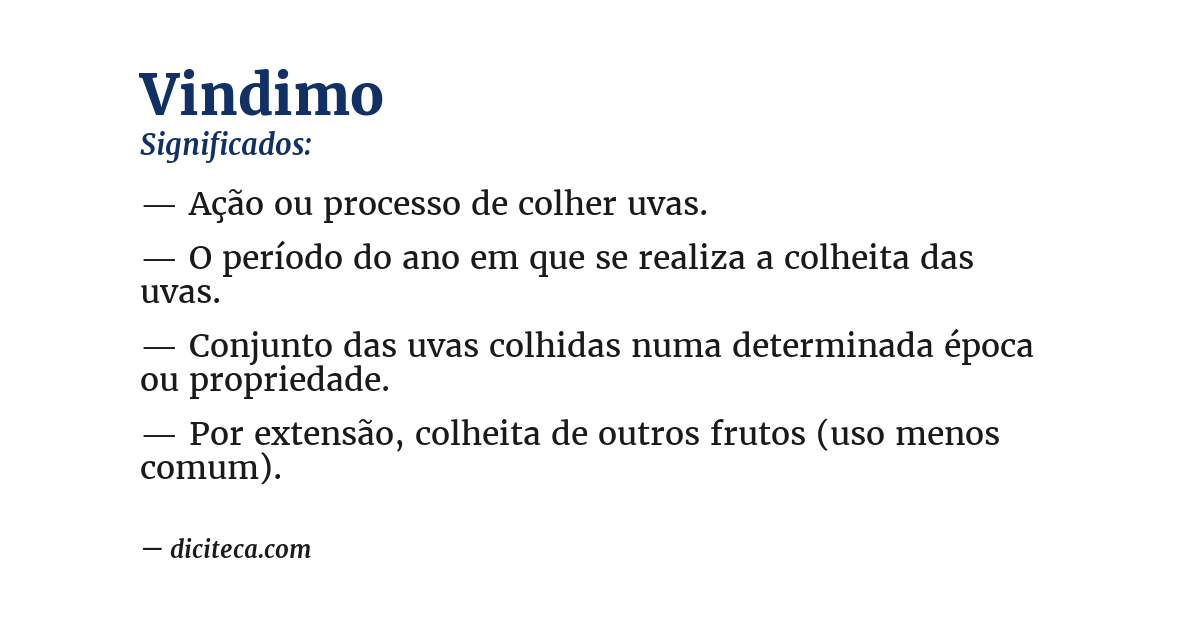 Significado de vindimo