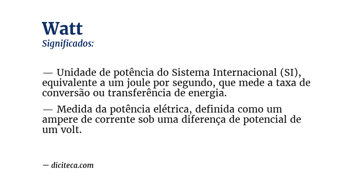 Significado de watt