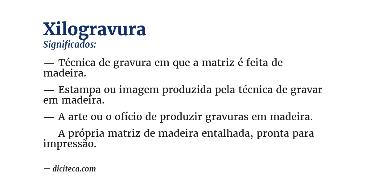 Significado de xilogravura