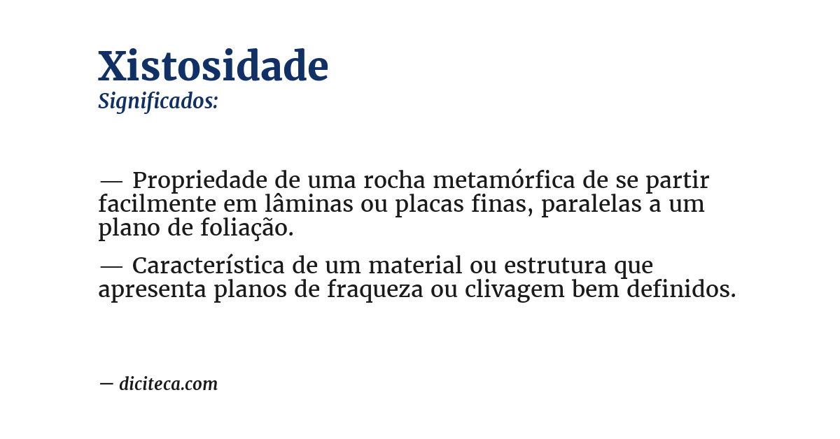 Significado de xistosidade