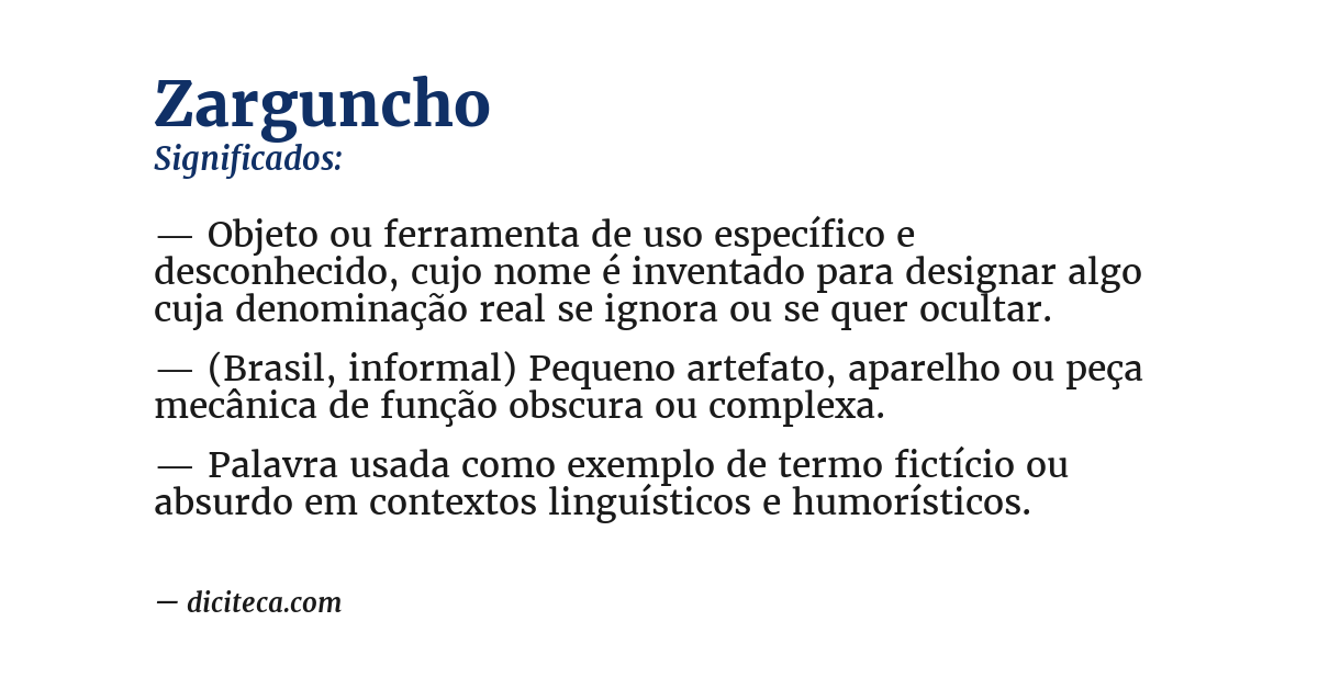 Significado de zarguncho
