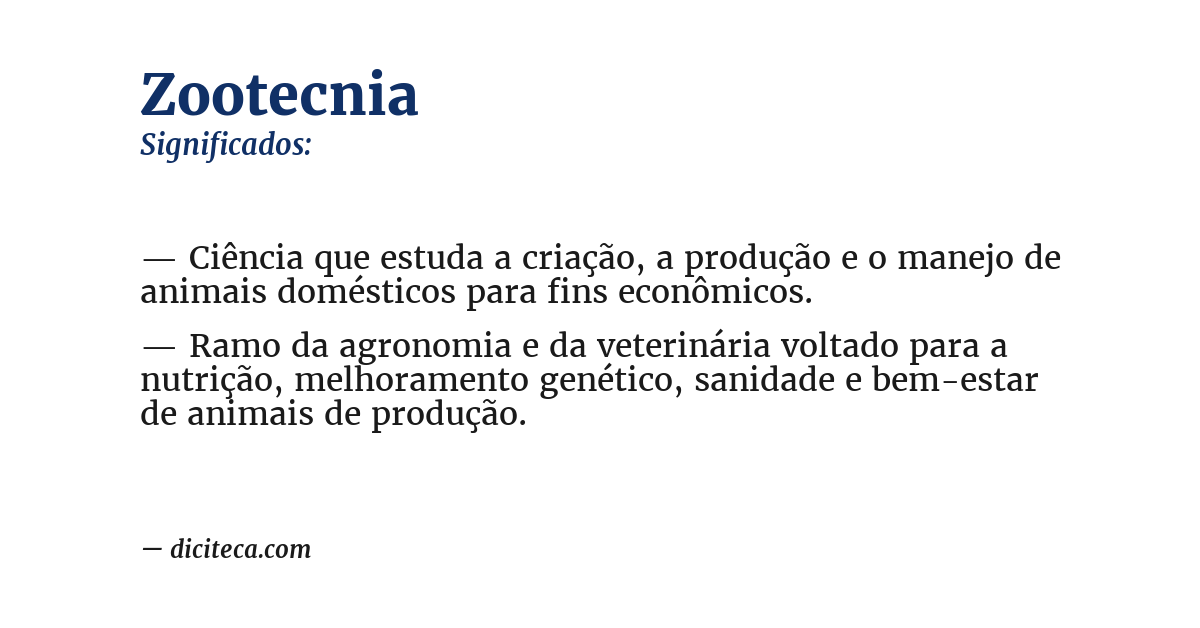 Significado de zootecnia