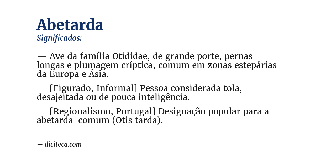 Significado de abetarda