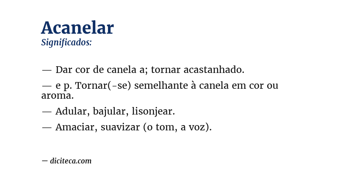Significado de acanelar
