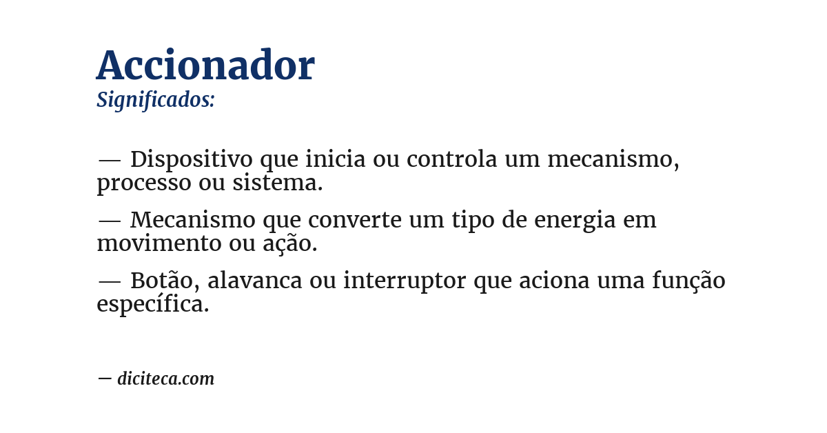 Significado de accionador