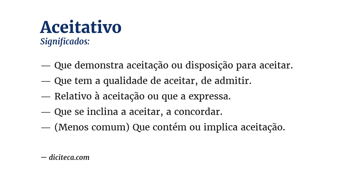 Significado de aceitativo