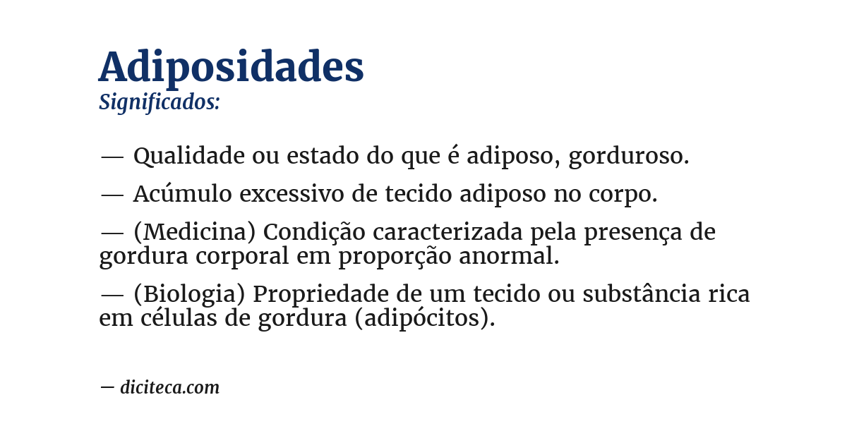 Significado de adiposidades