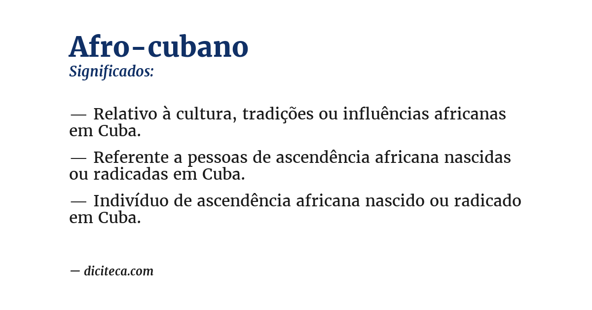 Significado de afro-cubano