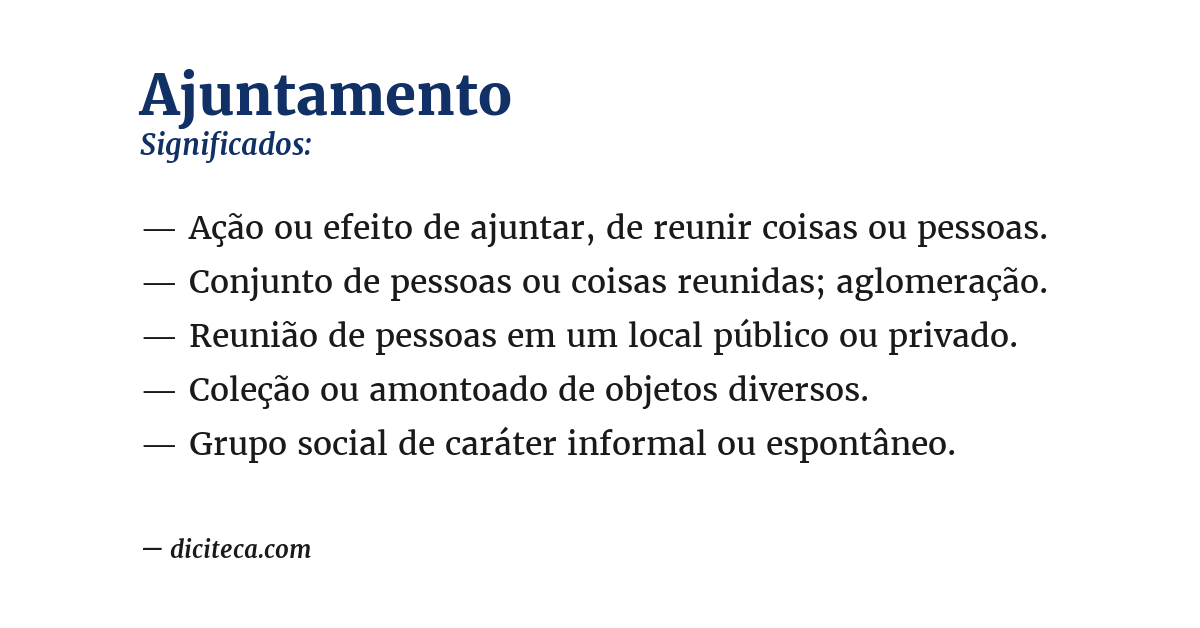Significado de ajuntamento