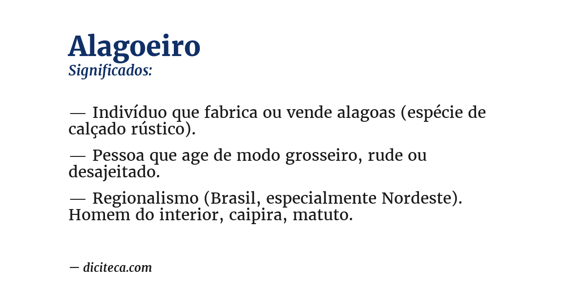 Significado de alagoeiro