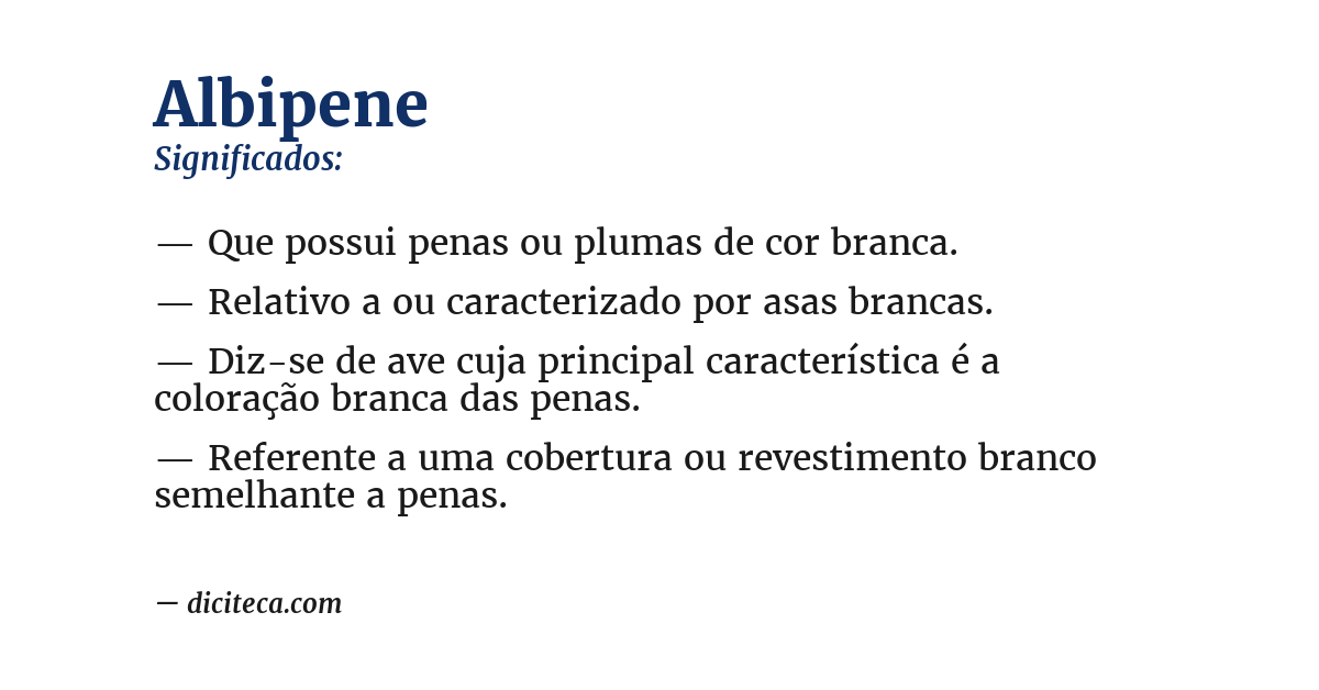 Significado de albipene