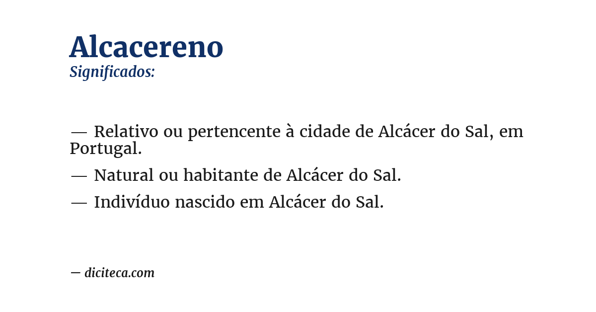 Significado de alcacereno