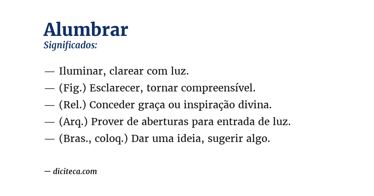 Significado de alumbrar