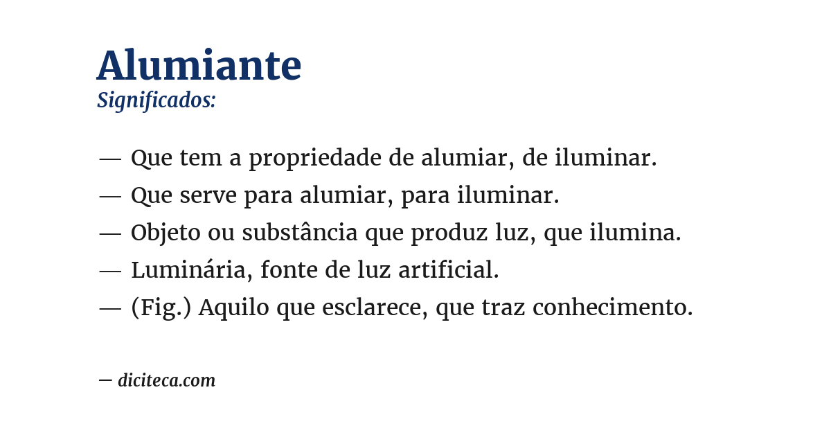 Significado de alumiante