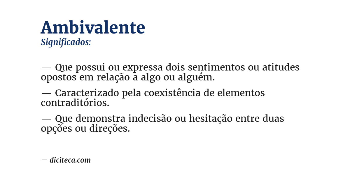 Significado de ambivalente