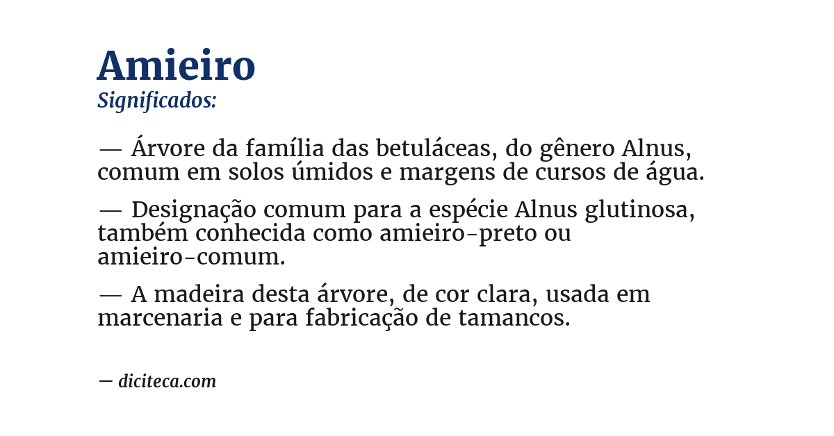 Significado de amieiro