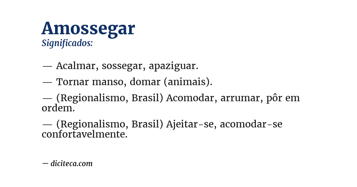 Significado de amossegar