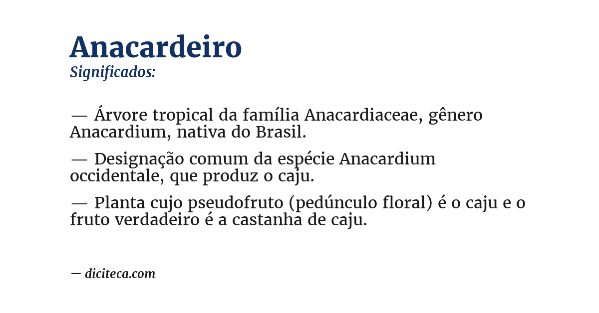 Significado de anacardeiro