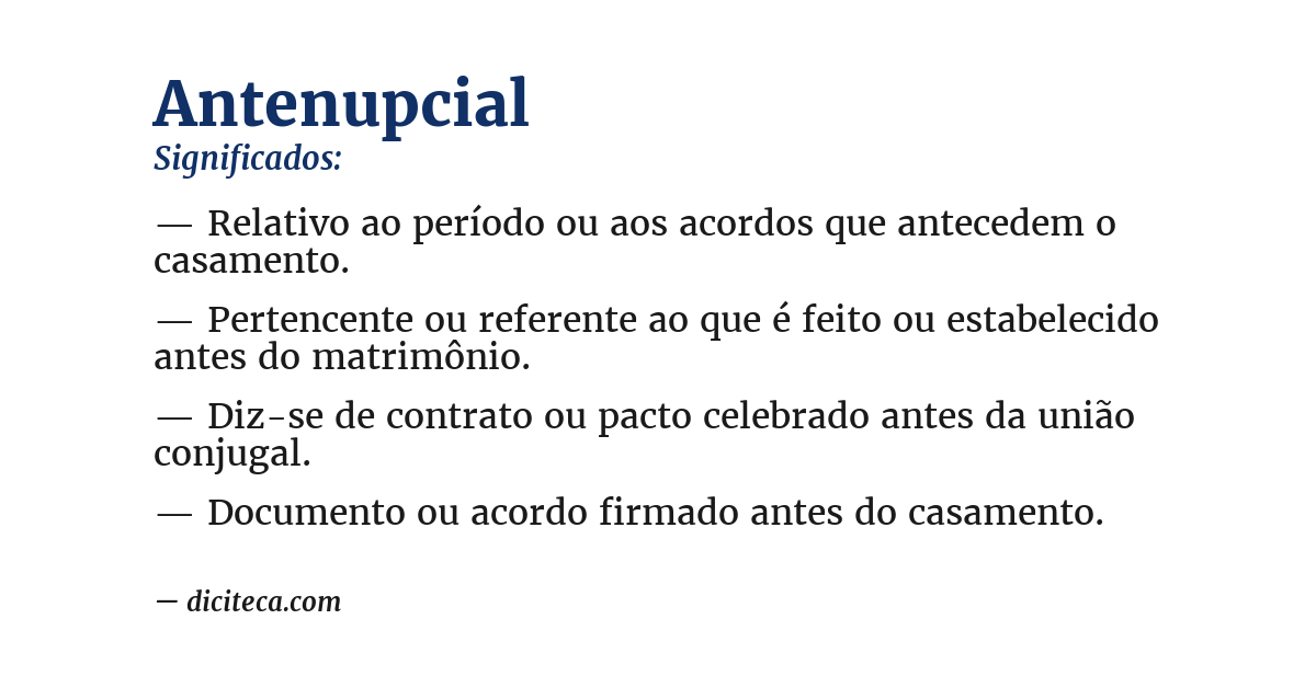Significado de antenupcial