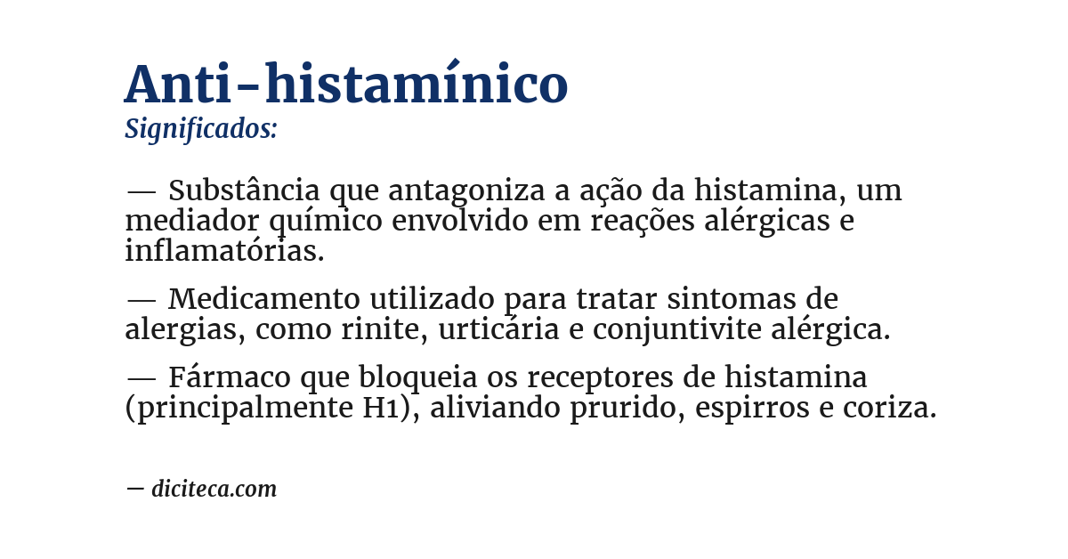 Significado de anti-histamínico