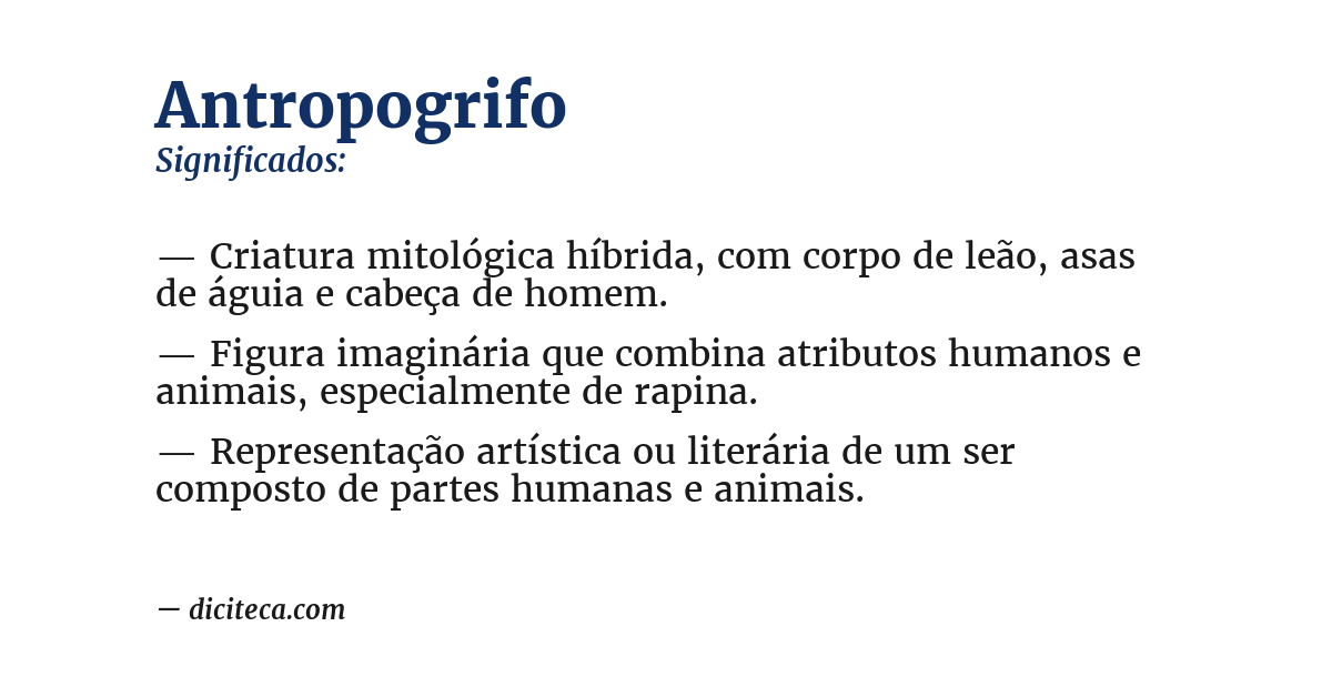 Significado de antropogrifo