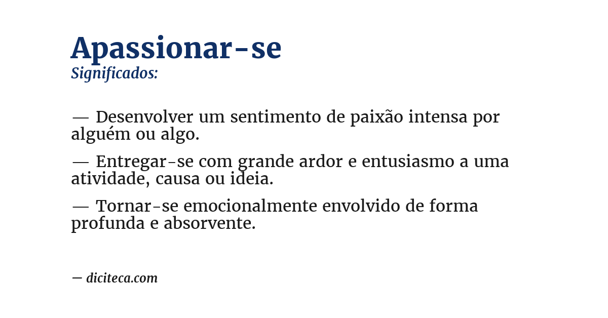 Significado de apassionar-se