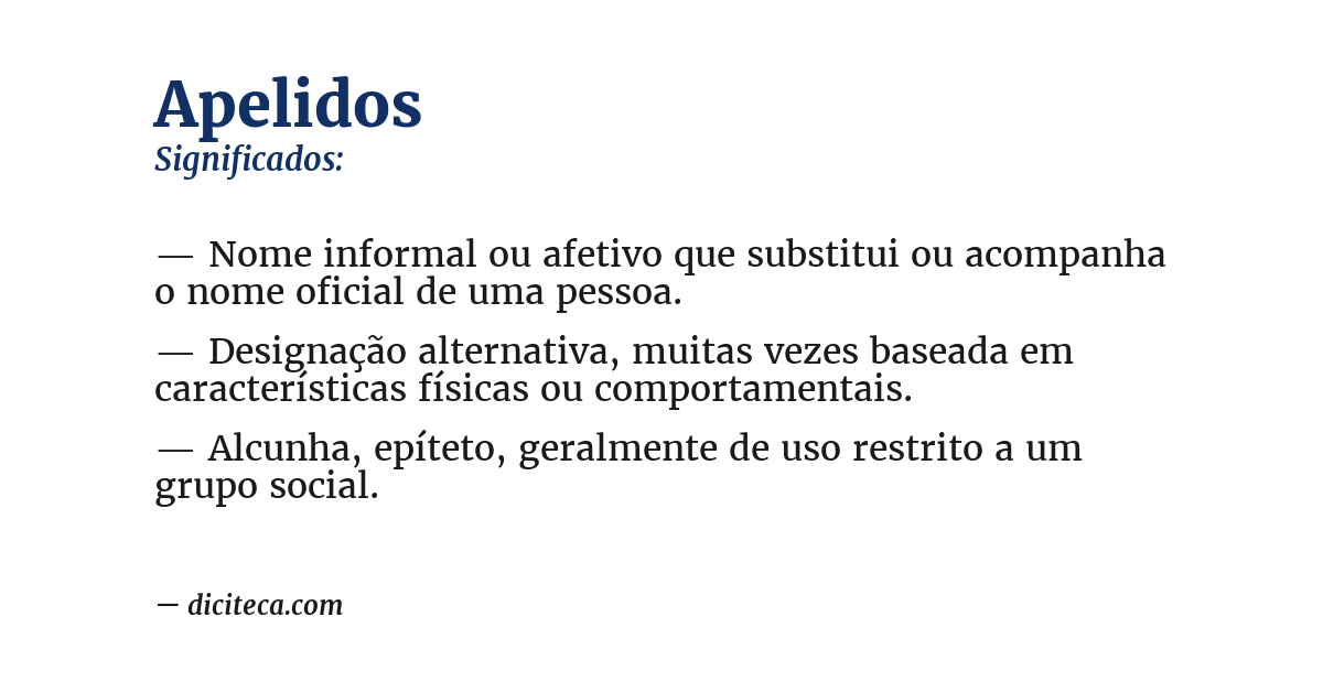Significado de apelidos