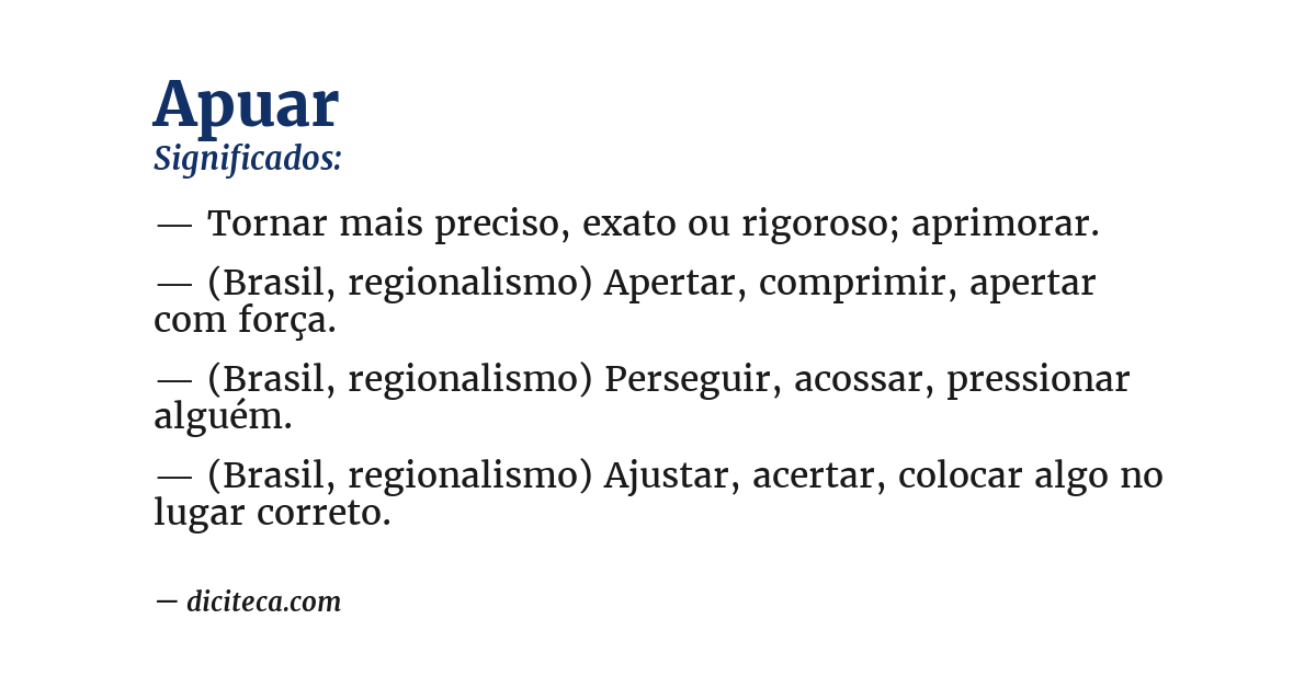 Significado de apuar