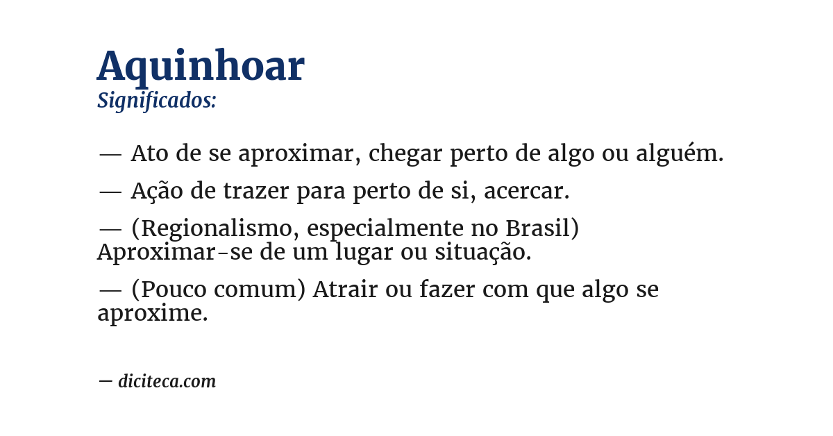 Significado de aquinhoar