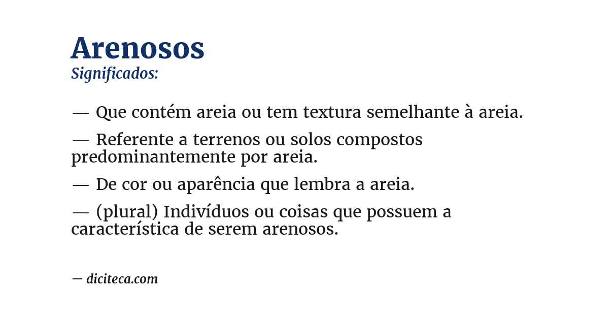 Significado de arenosos