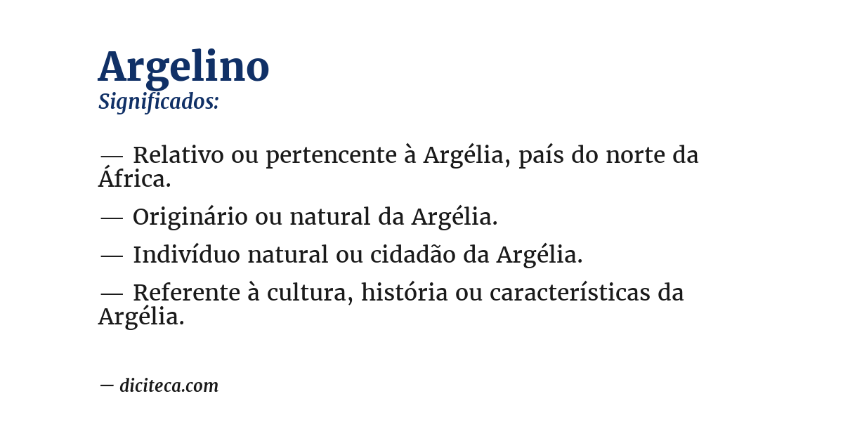 Significado de argelino