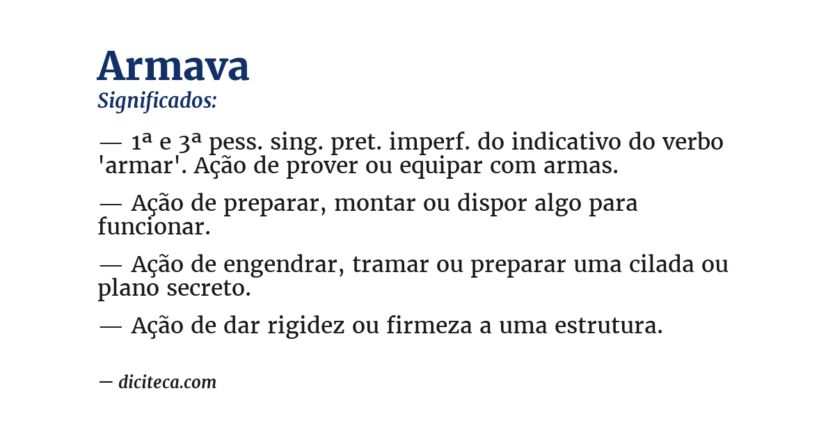Significado de armava