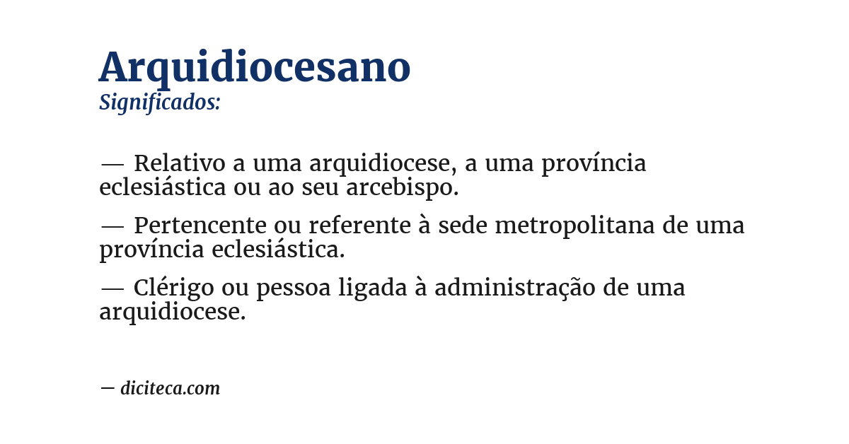Significado de arquidiocesano
