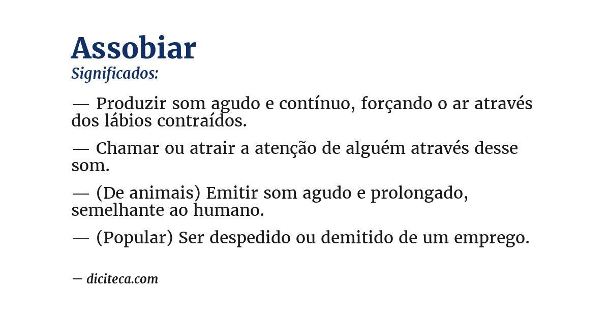 Significado de assobiar
