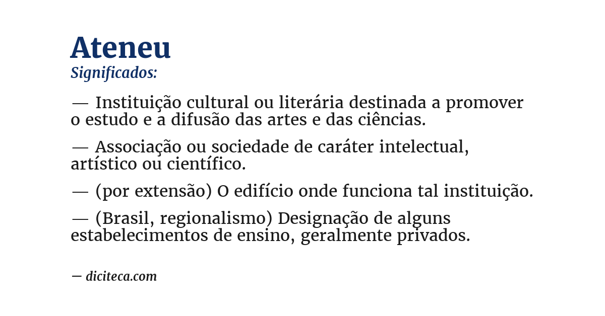 Significado de ateneu